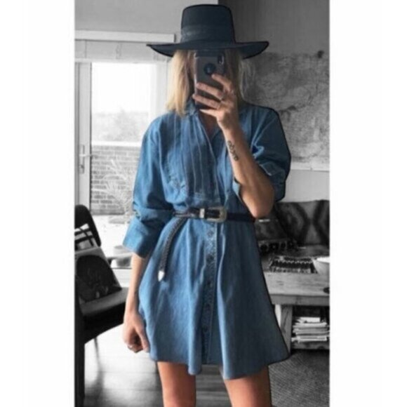 Vintage Ralph Lauren Western Denim Dress - Picture 1 of 12